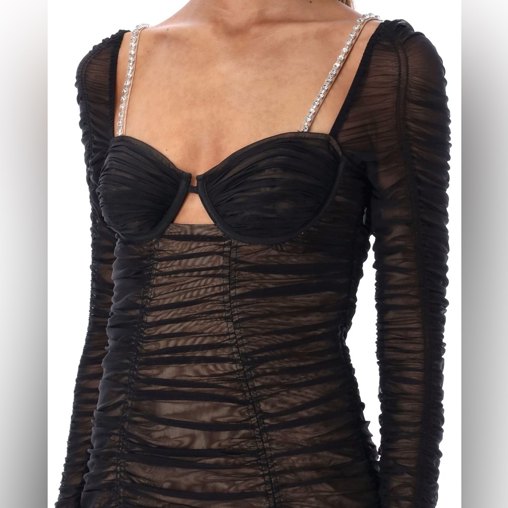NWT Self Portrait Rhinestone Mesh Top - Picture 4 of 6